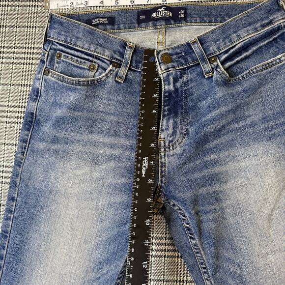 Hollister Men's Jeans Light Blue Denim Slim Straight Fit Stretch Size 26x30 - Picture 5 of 10